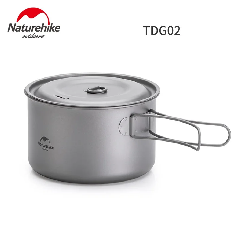 Naturehike Outdoor Picnic Titanium Pot Frying Pan Lightweight Hiking Camping Tableware Cookware Tools Ti Equipment 800ml 1250ml | Спорт и