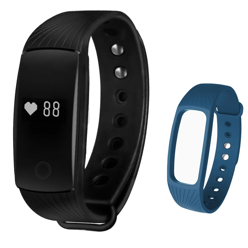 add blue strap TimeOwner V05C Bluetooth 4.0 смарт-браслет сердечного ритма Мониторы смарт-браслет Фитнес трекер умный группа для Android IOS iPhone - Цвет: add blue strap