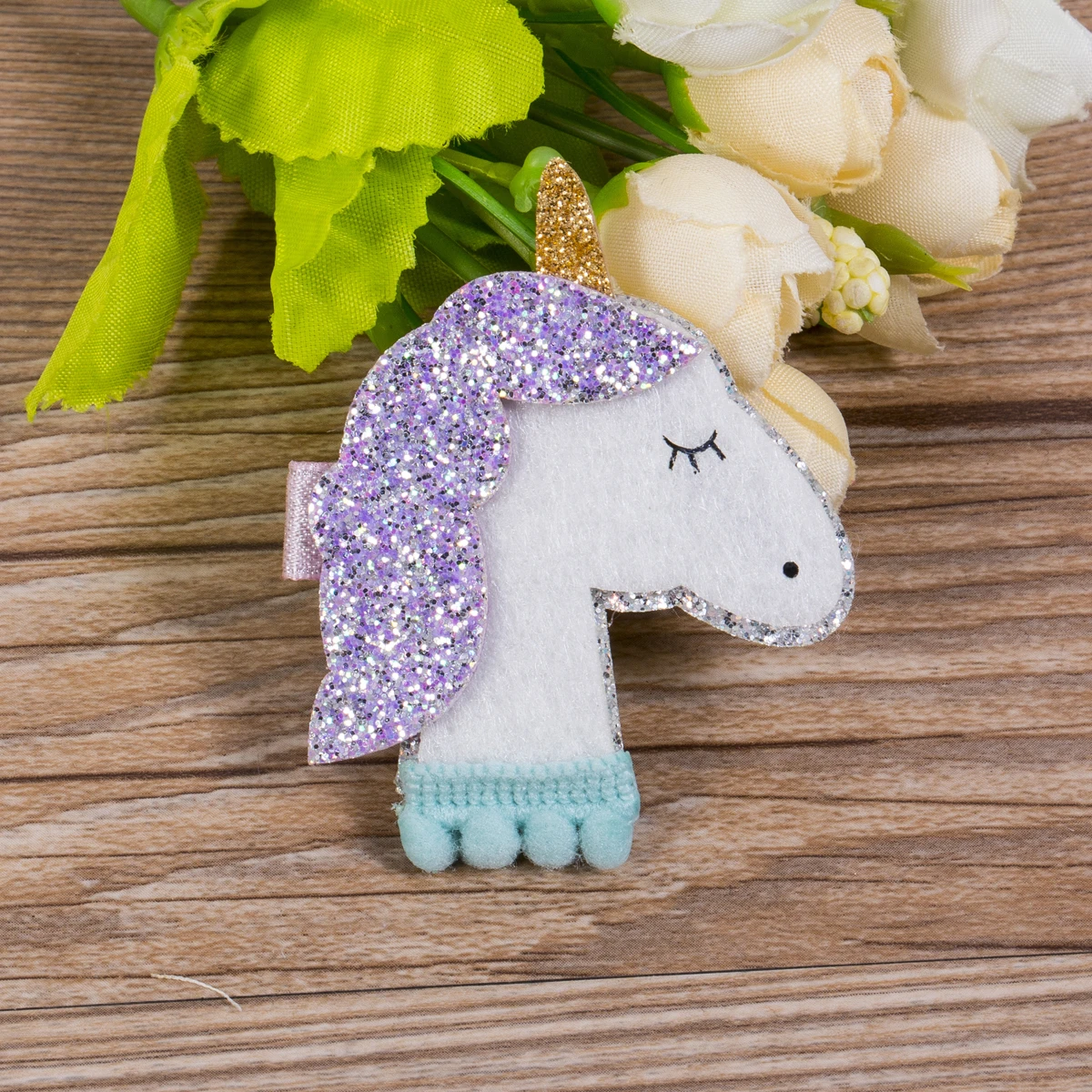 2 Patterns Available Baby Headband Unicorn Party Cartoon Purple Hair Accessories Girls Pins Clips Kids Haarband | Детская одежда и