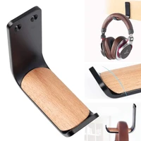 headset holder stick wooden pad aluminum overhead under desk desktop stand mount holder rack clamp stick on adhesive