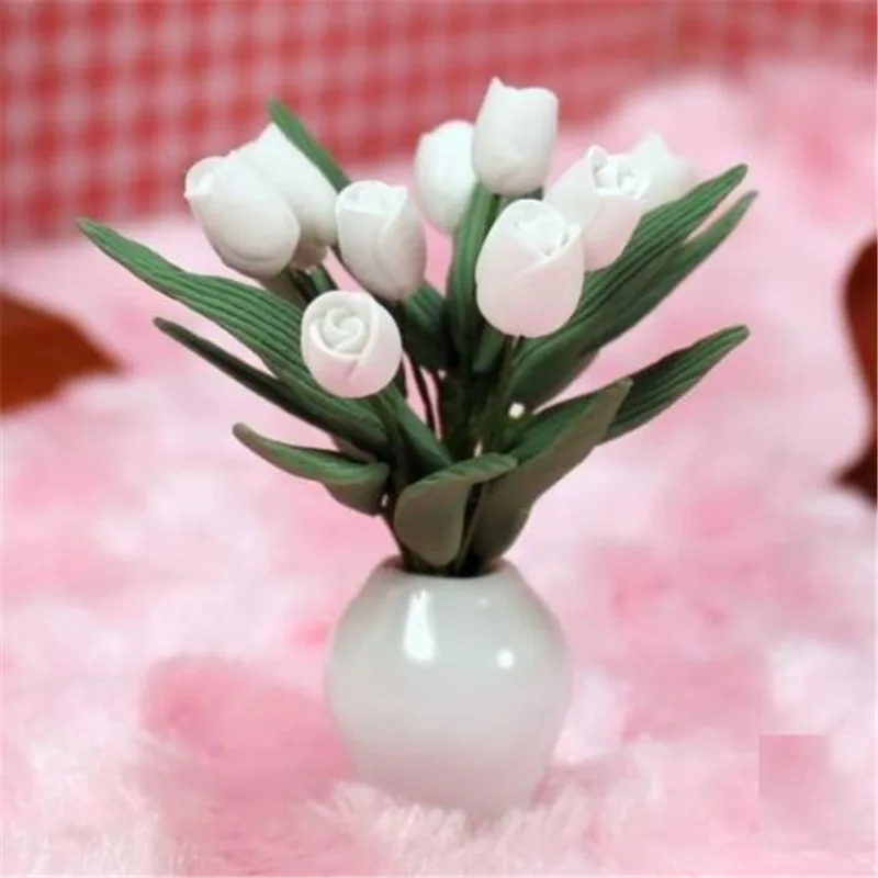 EatingBiting (R) 1:12 Масштаб тюльпаны цветок флора кукольная Миниатюра re-ния фея