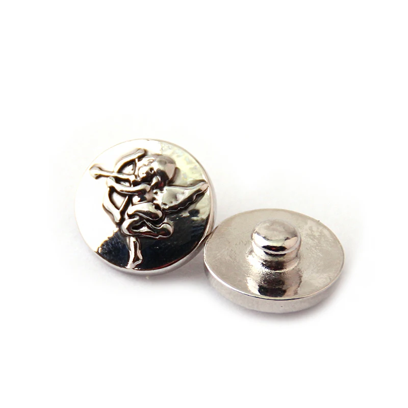 

Free shipping Mini 1.2cm angel charm DIY snap button metal charms