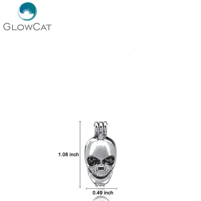 K60 10X/lot Сплав серебра Скелет Череп устрицы настоящая жемчужина клетка Кулон