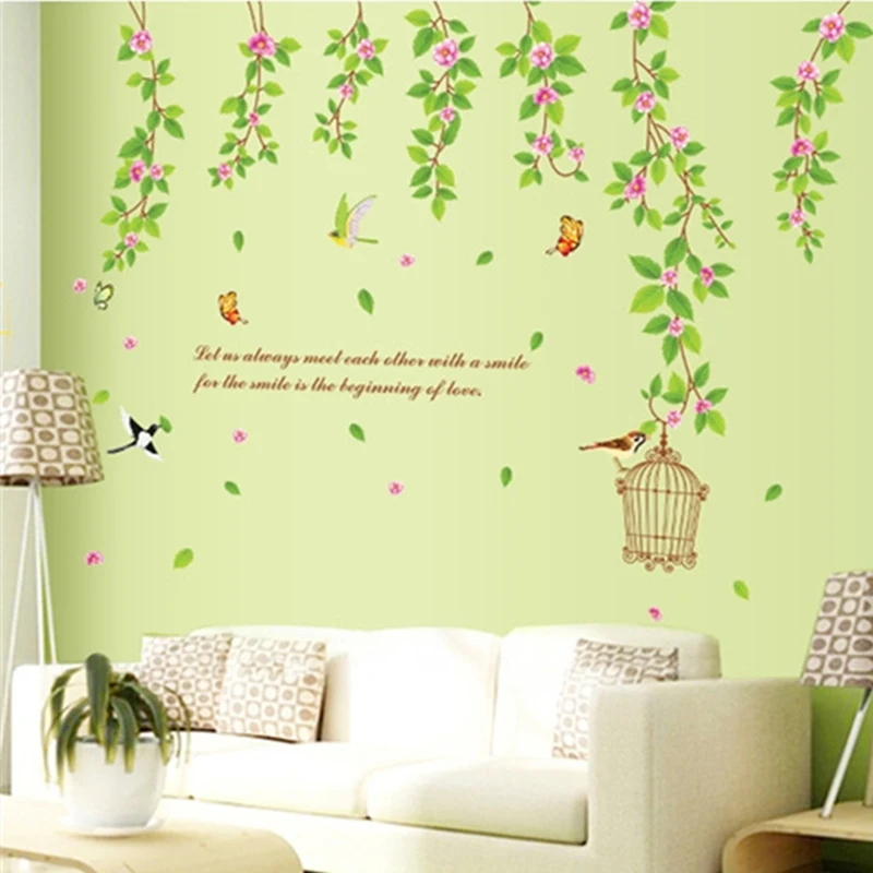 Новые виниловые наклейки на стену из ПВХ Декор для дома искусственная зелень