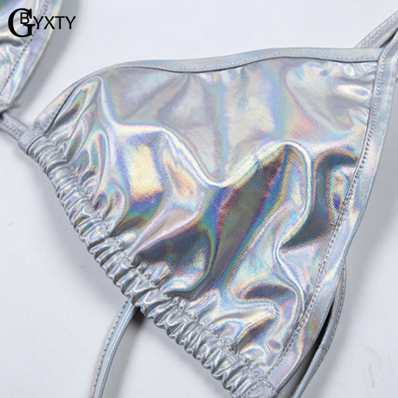 Женский комплект из 2 предметов GBYXTY с голографической юбкой клубный пляжный