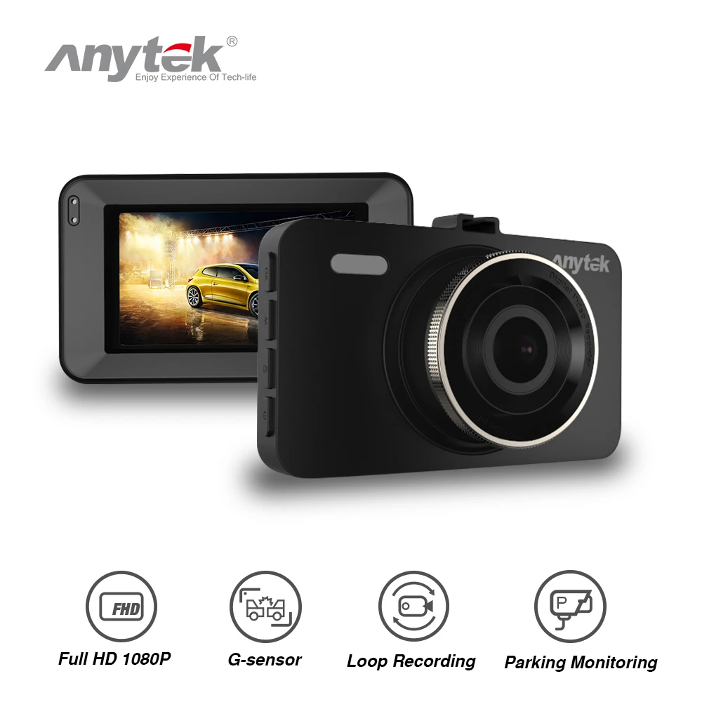 Anytek A78 1296 P Видеорегистраторы для автомобилей Камера Двойной объектив ips 3 дюйма Full
