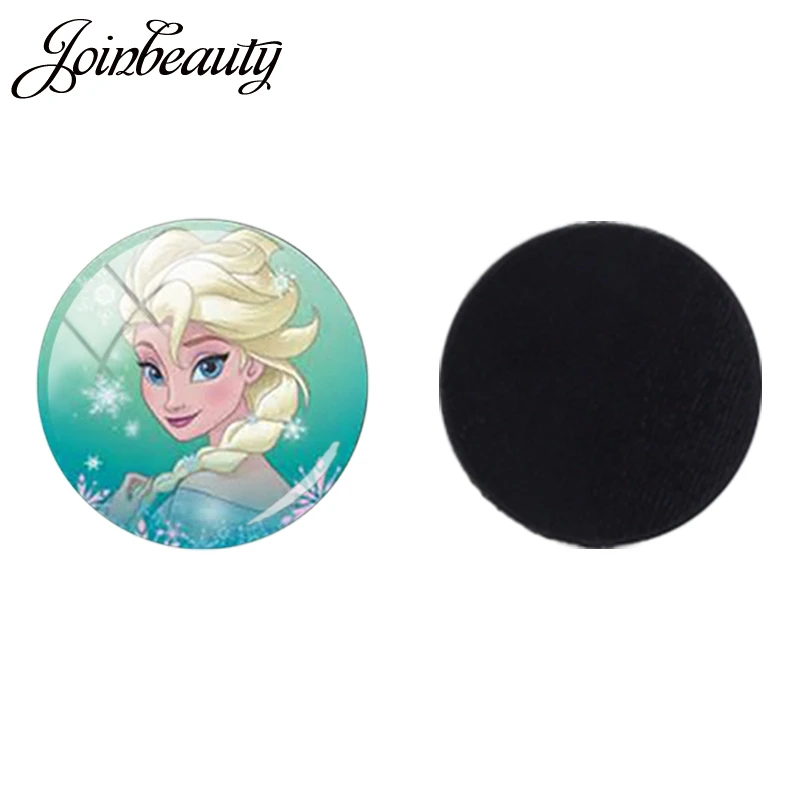 JOINBEAUTY Милая Снежная королева Анна Эльза 25 мм стеклянный купол круглая художественная наклейка с изображением магнита на холодильник ювелирные аксессуары - Цвет: NS465 8-25