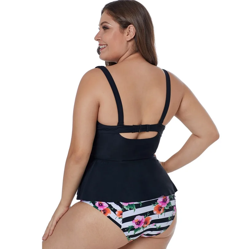 Танкини набор женские купальные костюмы ретро цветочный принт Купальники Мягкий
