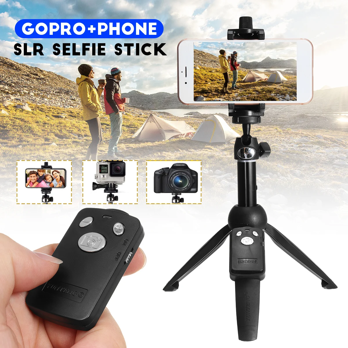 Ручные селфи палки монопод для смартфонов GoPro SLR Спортивная Экшн камера штатив с