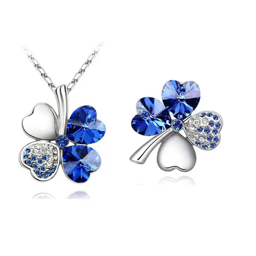 Австрийский Кристалл Клевер 4 листья очарование кулон модное ожерелье брошь