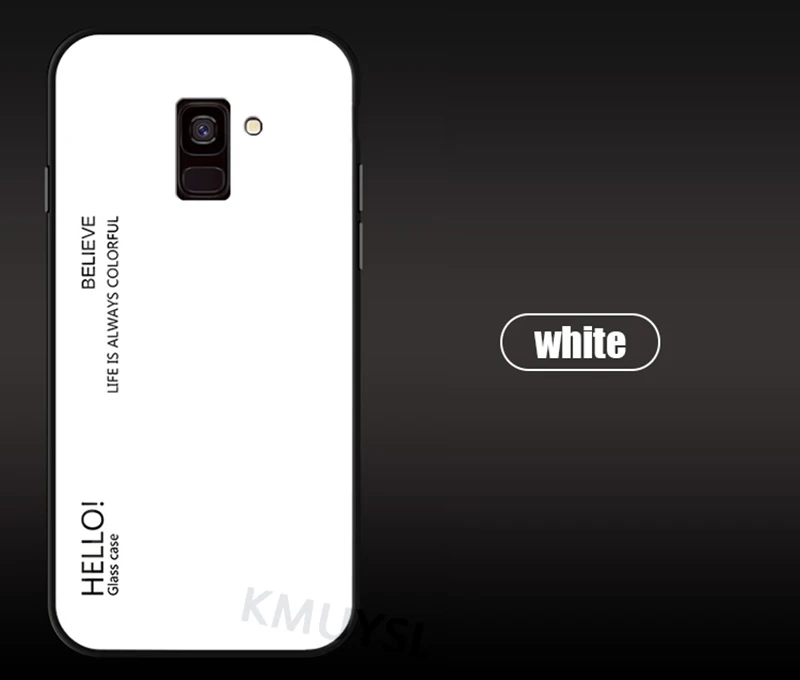 Градиент закаленное Стекло чехол для samsung Galaxy A8 A6 J4 J6 J2 Pro S8 S9 плюс S7 край J3 J5 J7 Prime Примечание 8 9 крышка - Цвет: 6