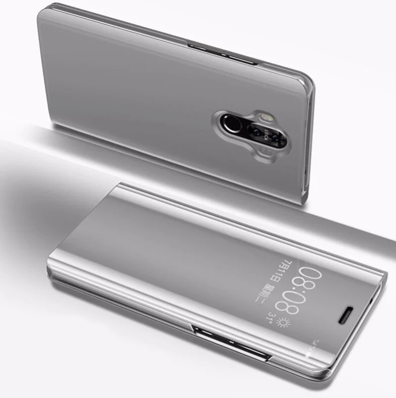 Silver Умный зеркальный Чехол С Откидывающейся Крышкой для Samsung Galaxy S8 S9 плюс S7 край M10 M20 A5 A7 J3 J7 J5 J4 J6 J8 A6 A8 J2 Prime чехол - Цвет: Silver