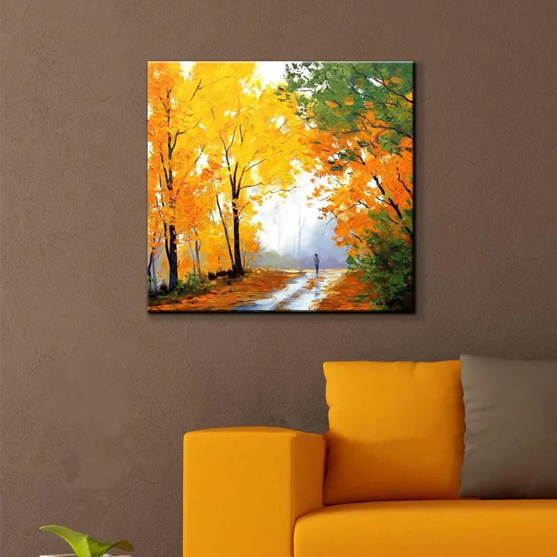 

Wholesale Home Decor Large Hand Painted Abstract Tree Landscape Oil Painting On Canvas Wall Picture Living Room Bedroom Office