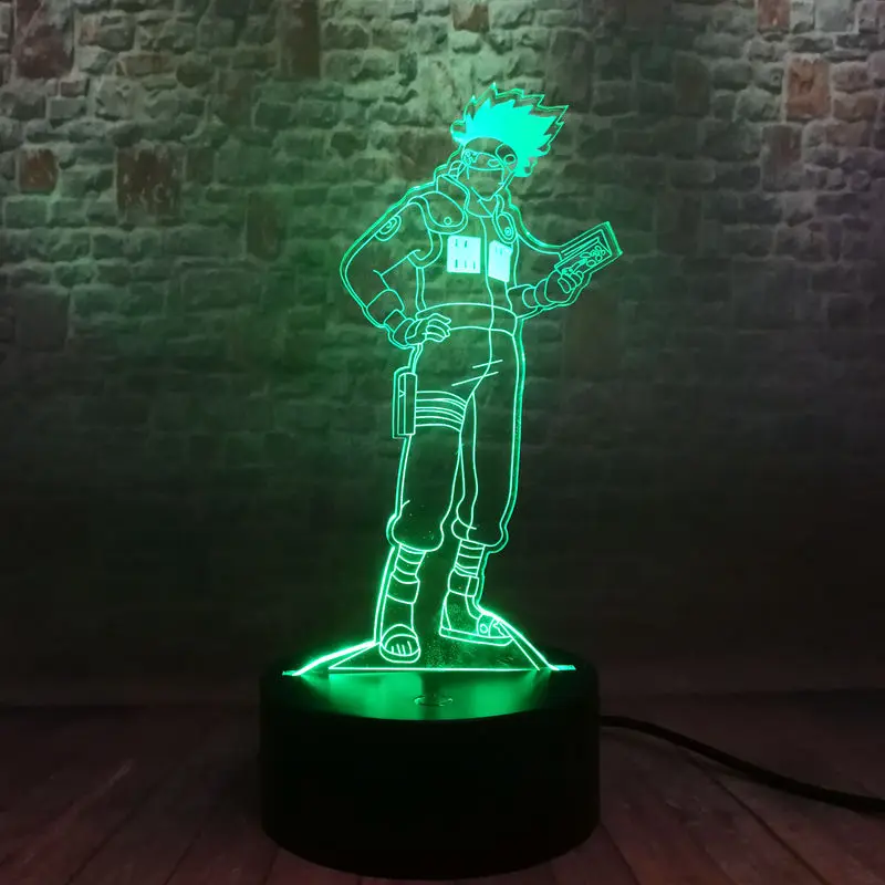 Какаси из аниме фигурки 3D Иллюзия светодиодный Красочные мигающий светодиод