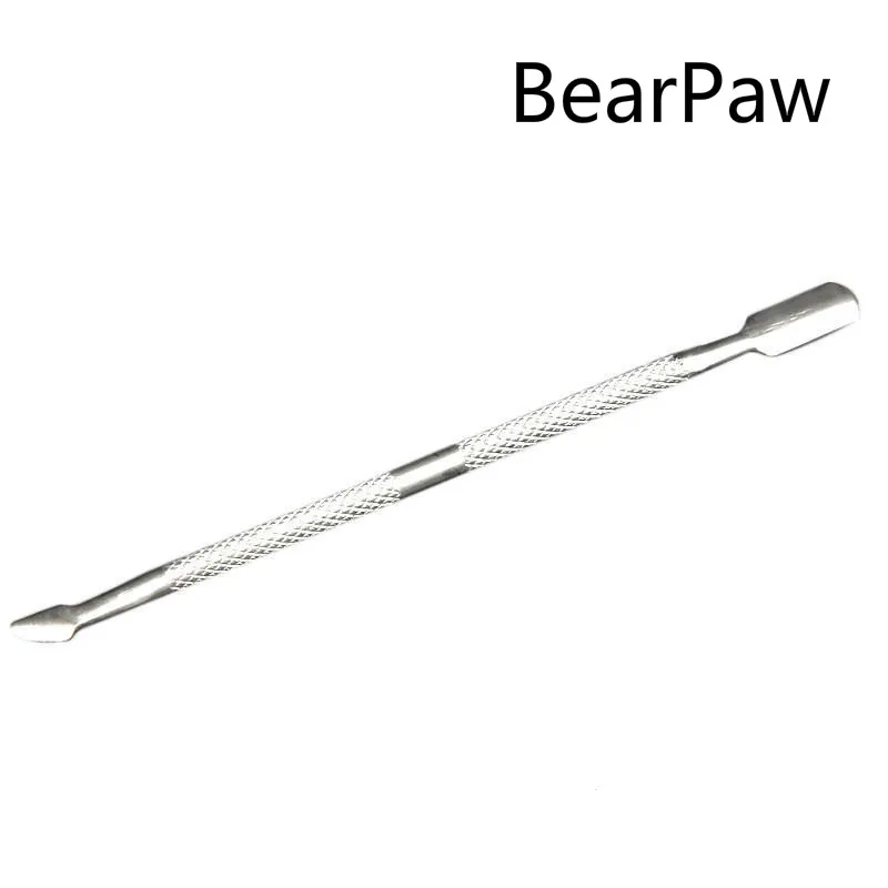 BearPaw инструменты для маникюра, толкатель для кутикулы, нержавеющая сталь, толкатель для кутикулы, триммер для удаления кутикулы, инструменты для педикюра, маникюра, дизайна ногтей