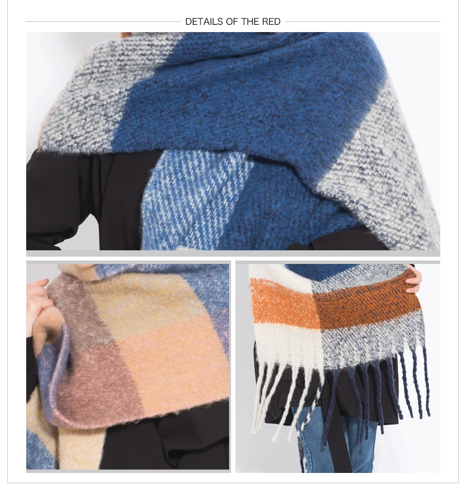 RUNMEIFA зимний шарф для женщин модные теплые шарфы пашмины Foulard Femme зимний шарф роскошный бренд имитация кашемировые шали