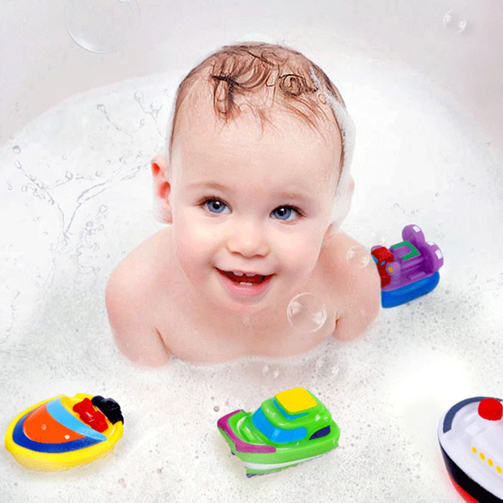 6 шт. Игрушки для ванны мультяшная лодка плавательные игрушки воды красочные