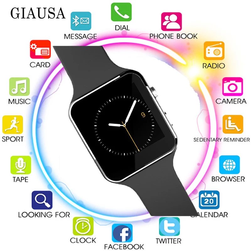 Новые умные часы с сенсорным экраном камерой для мужчин поддержка SIM TF Bluetooth