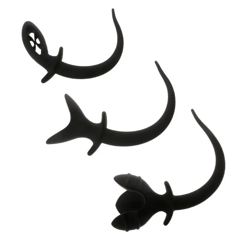 3 вида стилей мягкий эротический собачий хвост Анальная открытая вилка массажер