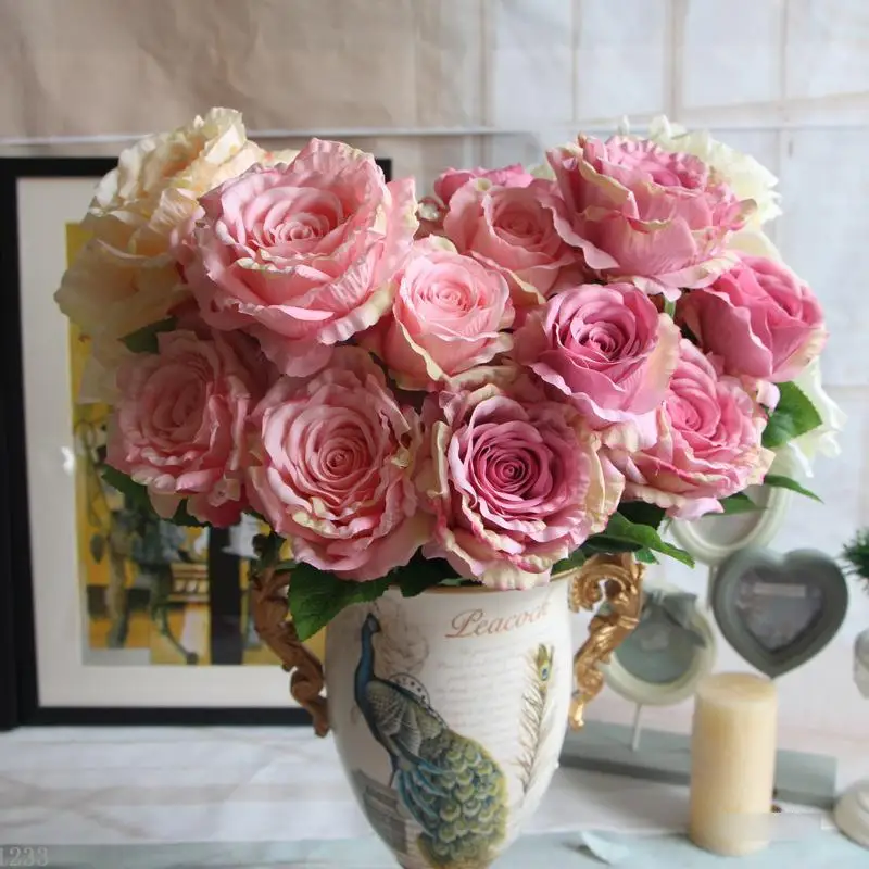 Букет пионов с 7 головками дворцовая Роза шелковые цветы букет из роз для свадьбы