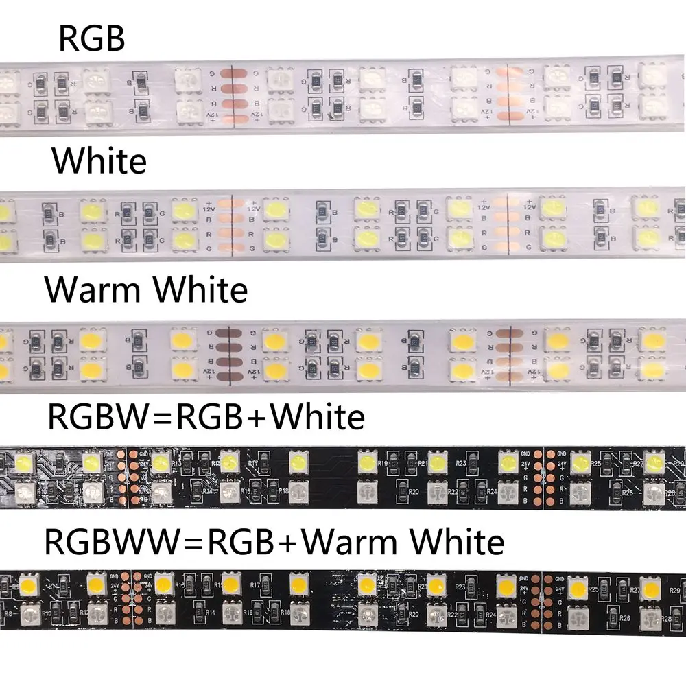 Двухрядная RGB Светодиодная лента Водонепроницаемая 5050 120 светодиодный s/m 5 м DC12V 24 в RGB RGBW RGBWW белое теплое белое светодиодное освещение Гибкая неоновая лента