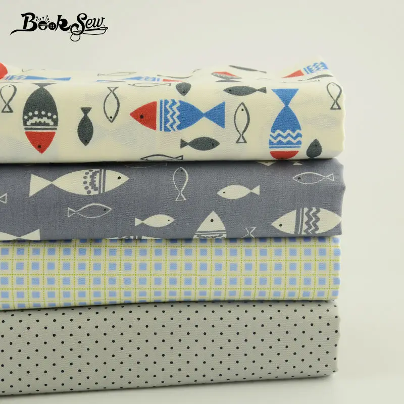 Тканевая одежда Booksew из 100% хлопка 4 разных цвета и узора для шитья работы