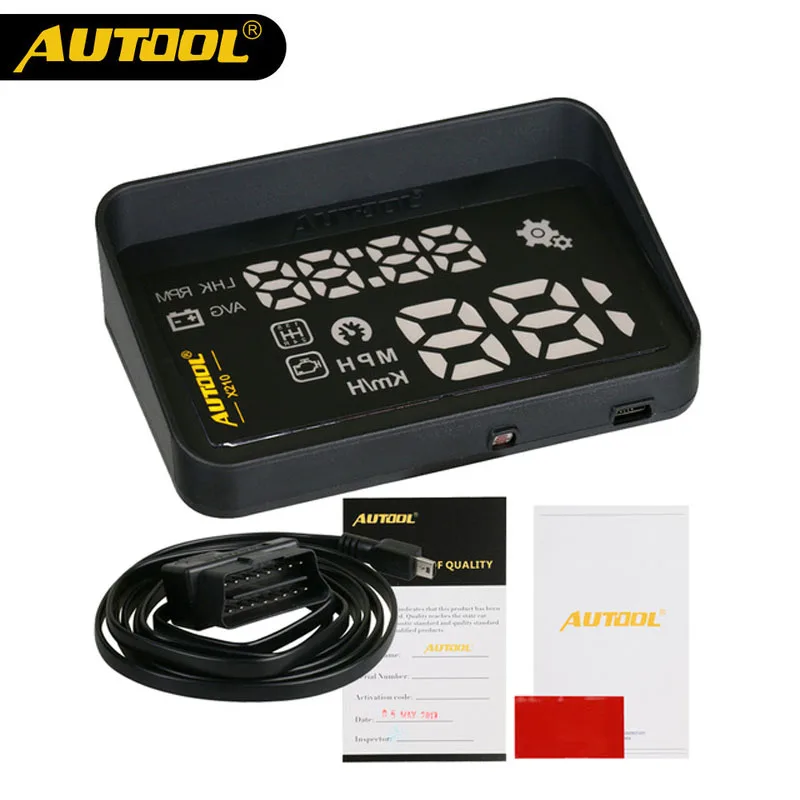 AUTOOL X210 HUD Автомобильный дисплей на лобовое стекло проектор Многофункциональный цифровой измеритель для большинства транспортных средств