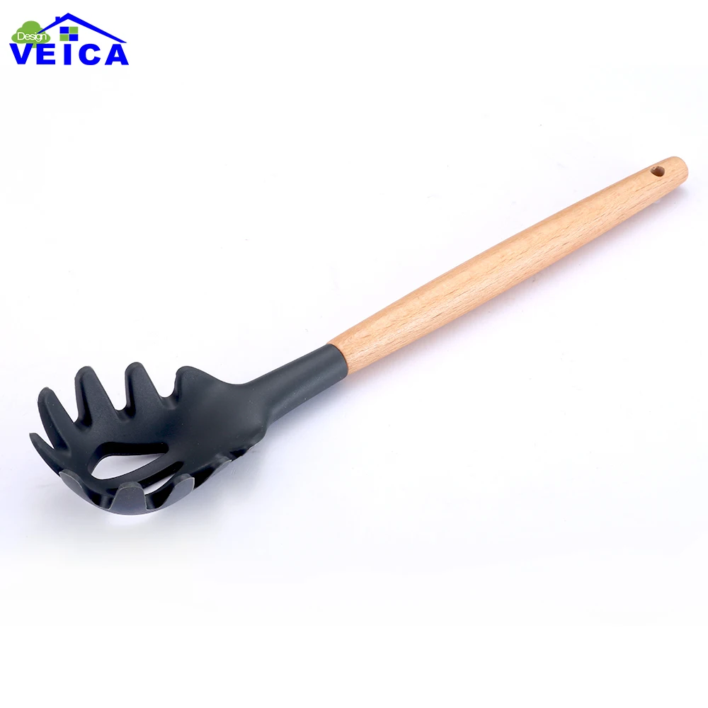 1 шт. деревянная ручка силикон наборы посуды шпатель термостойкого суповая ложка