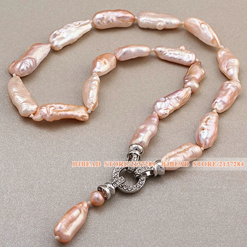 Однонитевая модная подвеска из натурального розового нестандартного жемчуга в