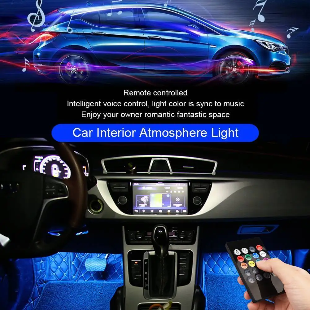 Декоративный светильник светодиодный полосы s. Стайлинга автомобилей 4x9 RGB
