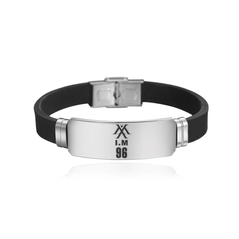 Kpop Monsta X браслет, музыкальный браслет, браслет из нержавеющей стали, силиконовые браслеты для фанатов, подарок - Окраска металла: 2