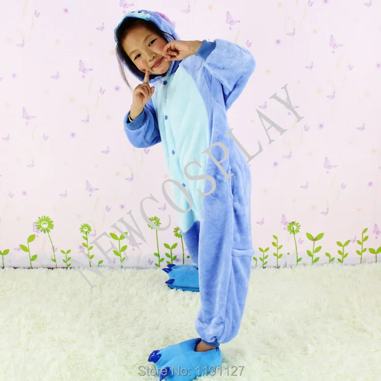 Free shipping New lovely children boys & girls Pajamas kids Anime Cosplay Costume cartoon Onesie Stitch Sleepwear|costume ship|sleepwearcostume tiger