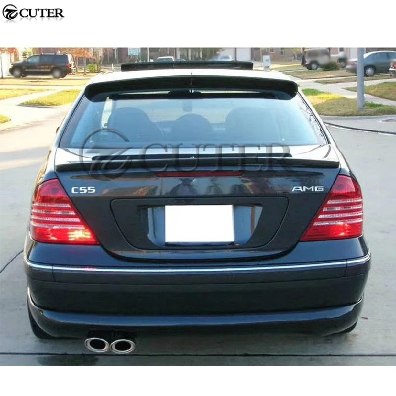 W203 AMG стиль углеродное волокно задний спойлер верхние крылья крыша для Mercedes Benz C200