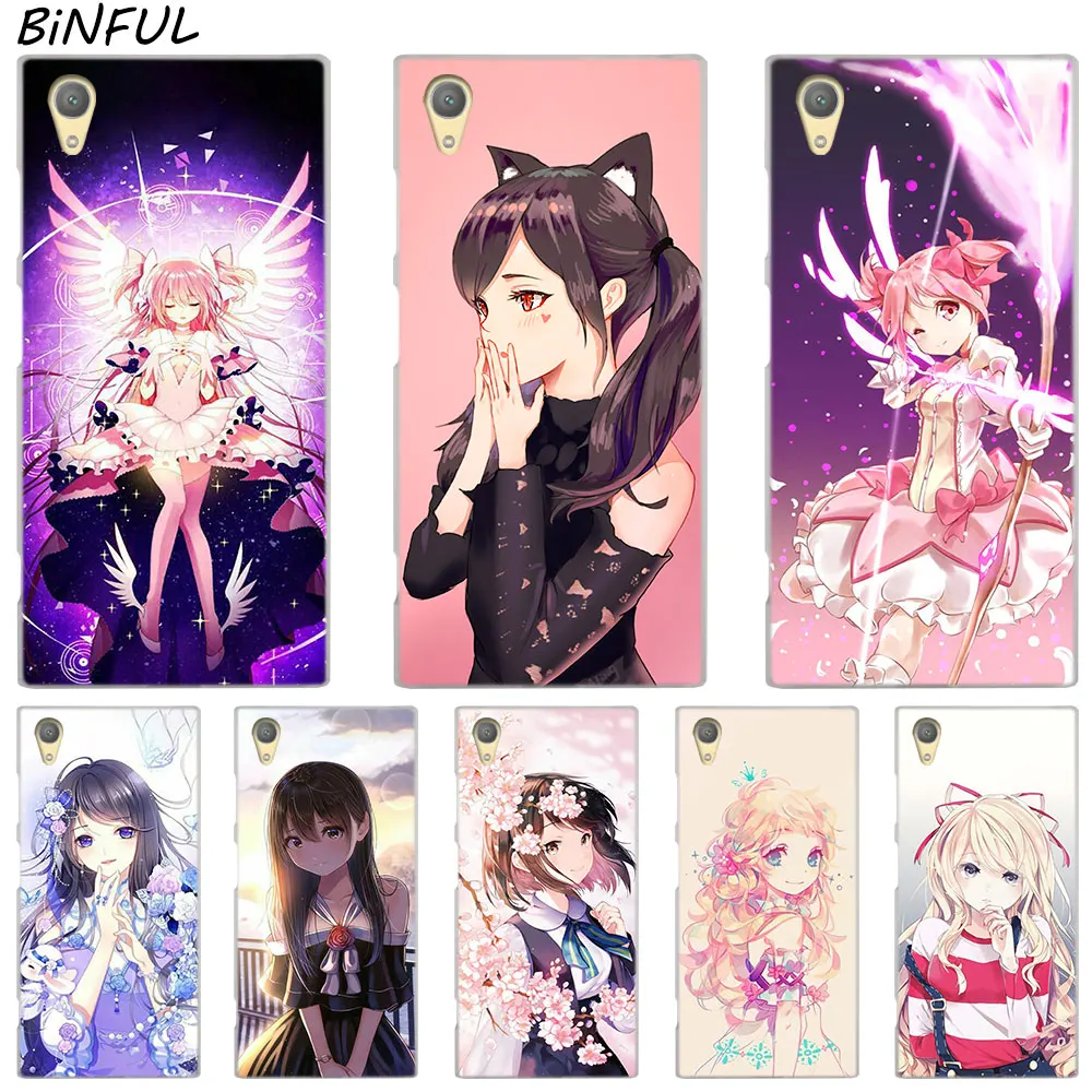 Прозрачный чехол kawaii для девушки из аниме Sony Xperia Z3 Z5 Premium M4 Aqua M5 X XA XA1 C4 C5 E4 E5 XZ XZ2 Compact