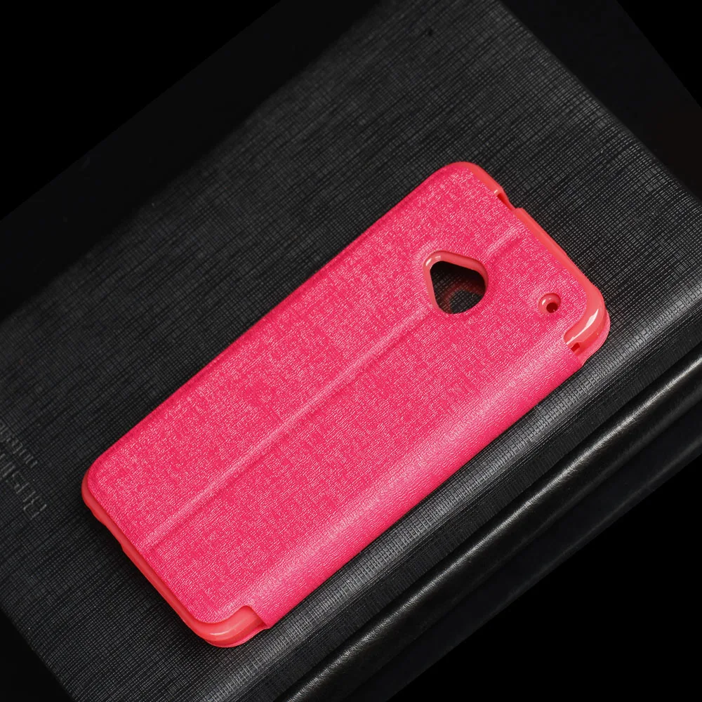 Кожаный флип чехол с двумя окнами для HTC one M7 801e 801s 801n мобильного