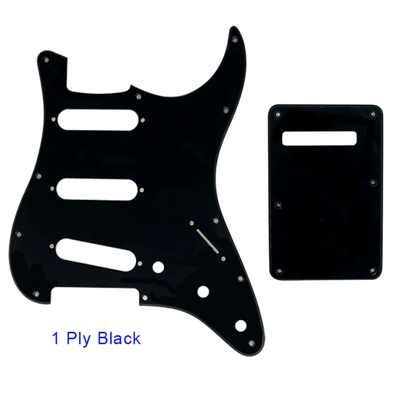 1Ply Black Запчасти для гитары Pleroo-для США \ Мехико Fd Stratocaster 72' 11 Отверстие для винта Стандарт St& задняя пластина царапина пластина Многоцветный выбор - Цвет: 1Ply Black