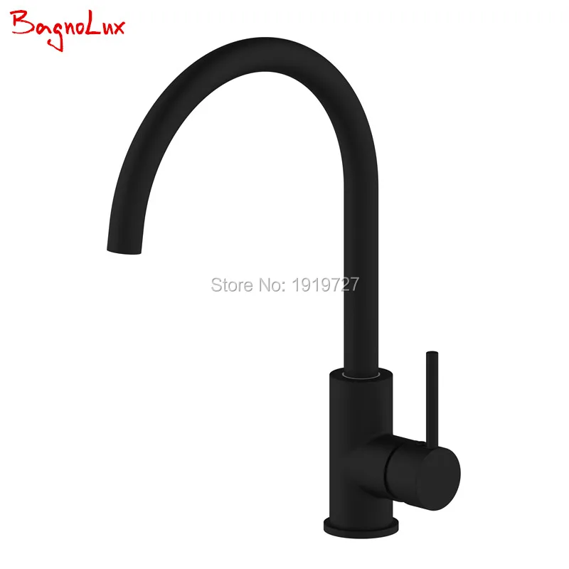 

Classic 360 Swivel 100% Solid Brass Single Handle Bar / Prep Mixer Sink Tap Hot And Cold Kitchen Faucet In Alba Matt Black