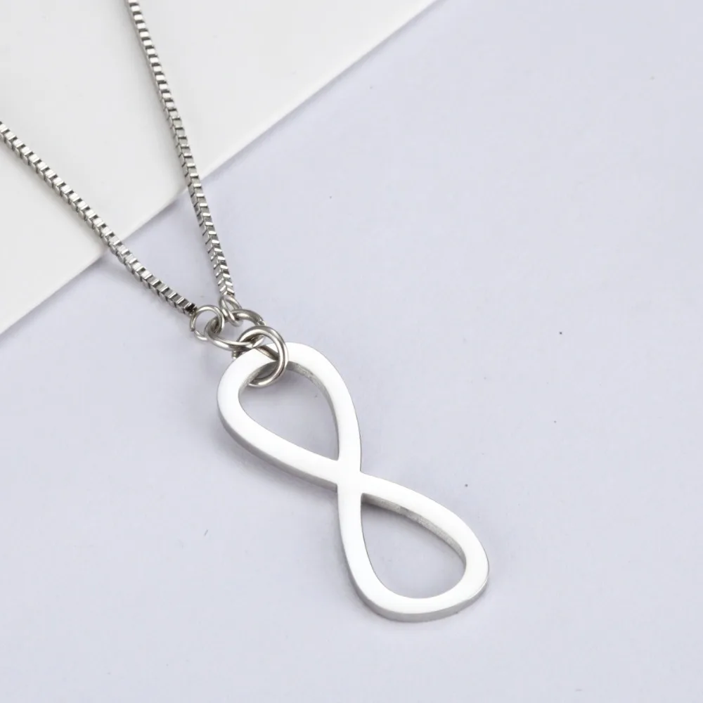 Модное простое ожерелье из нержавеющей стали Infinity Love для женщин