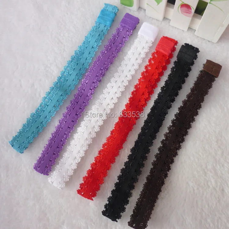 Детская Кружевная повязка на голову с цветами (20 шт./лот) Детские аксессуары для