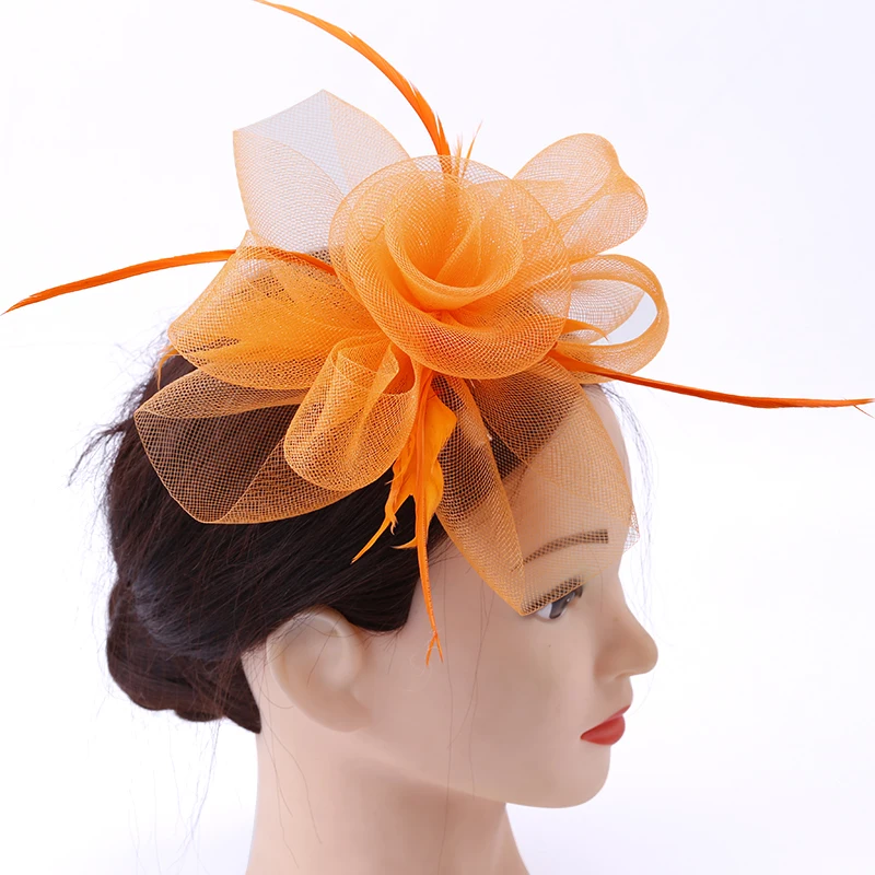 Женская вуалетка с перьями и шерстяной отделкой Свадебные вечерние для