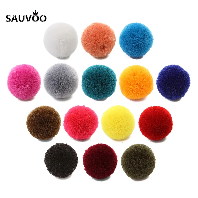 Sauvoo 50 шт. 15 цветов большие круглые помпоны плюшевые тканевые бархатные шарики 20