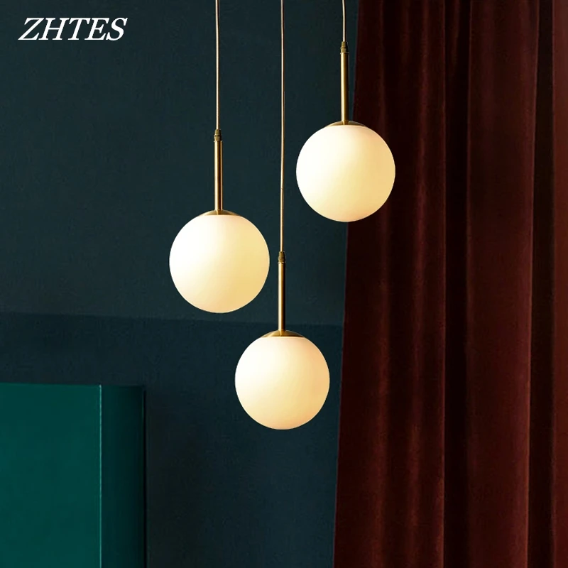 Стеклянные подвесные светильники в скандинавском стиле люстры