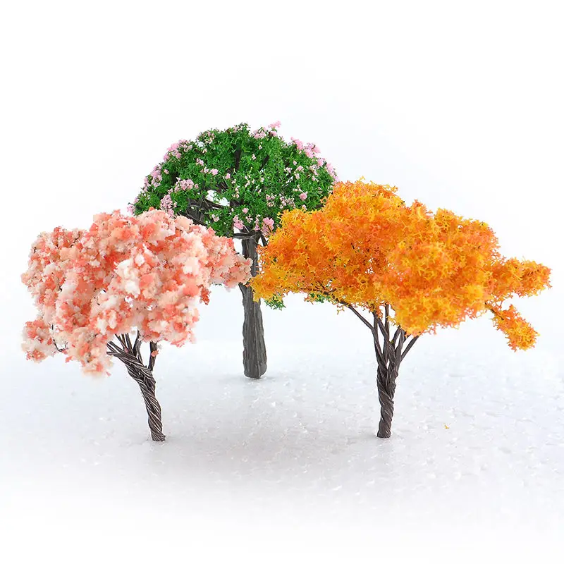 3 pcs Tree Милый деревенский домик Миниатюрный Сад Мини мост лестницы Ремесленная фигурка растительный горшок садовое украшение миниатюрное сказочные Садовые принадлежности - Цвет: 3 pcs Tree