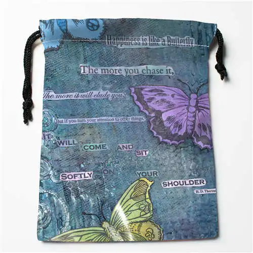 Пользовательские печати бабочки (39) Drawstring хозяйственные сумки дорожный мешочек