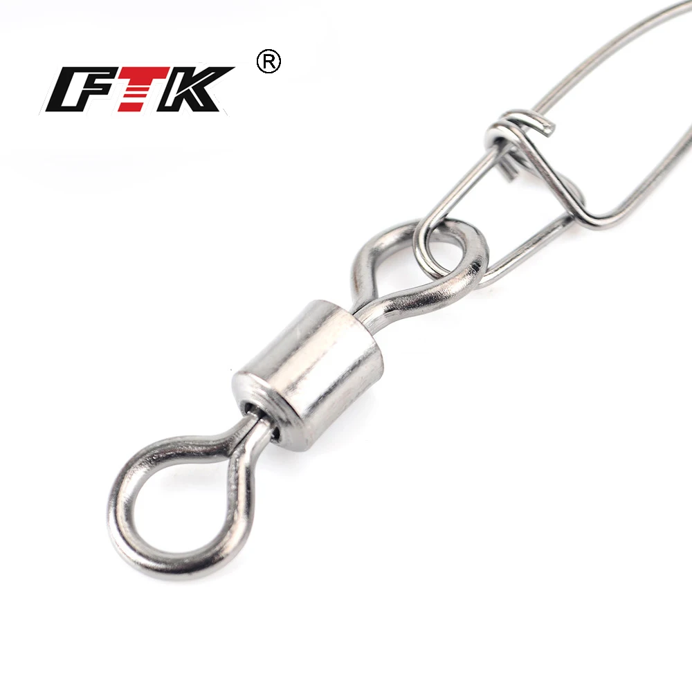 FTK 1 упаковка 1/0#-4/0#1#2# гипер сильный поворотный с страховкой оснастки приманка на рыболовный крючок Разъем Терминал снасти