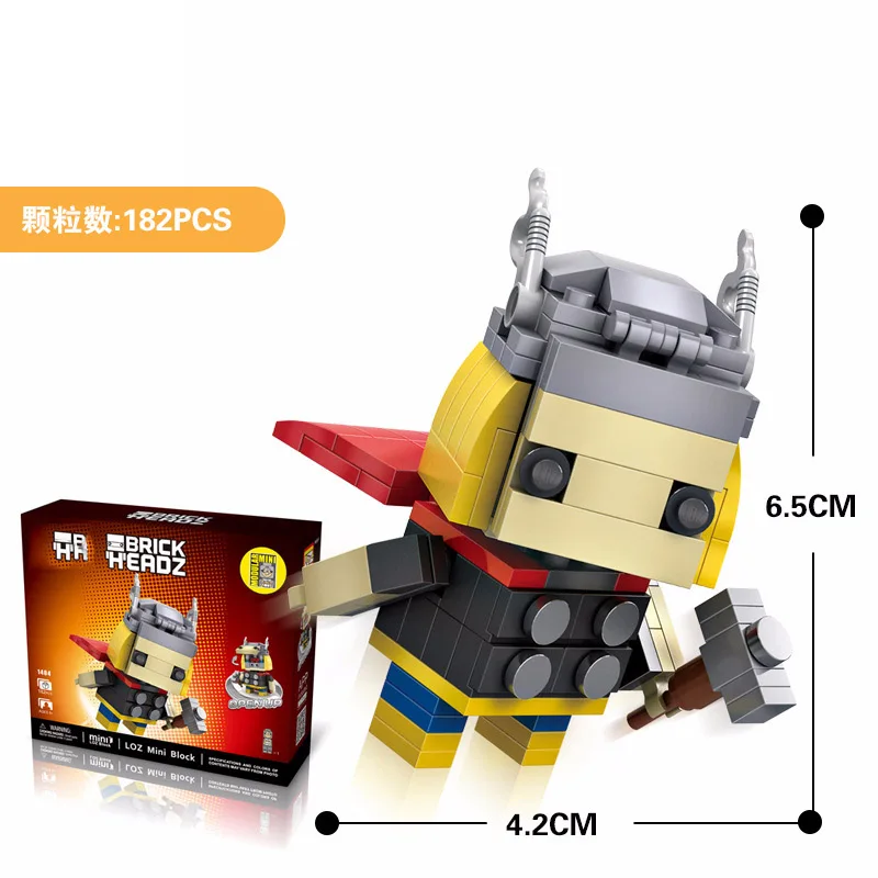Micro-drilled building blocks Superhero series Spiderman Iron Man Hulk Legoings marvel city DIY figures Bricks children Toy gift | Игрушки и