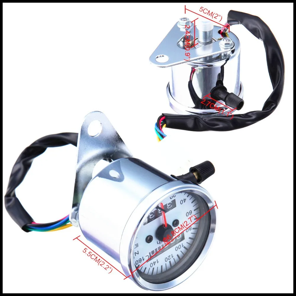 Бесплатная доставка Универсальный светодиодный мотоцикл двойной одометр