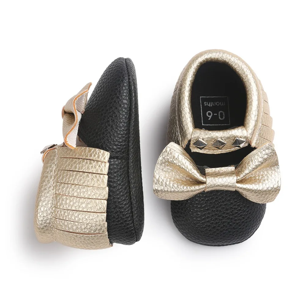 

Fashion Rivet Baby Moccasins For Girls Striped Leather Toddler Baby Shoes Soft Bottom
