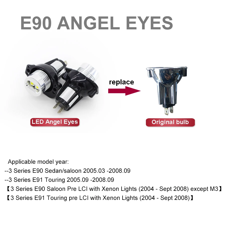 Светодиодные CANBUS ангельские глазки для BMW E60 E61 E63 E64 E70 X5 E71 X6 E82 E87 E89 Z4 E90 E91 M3 10 Вт