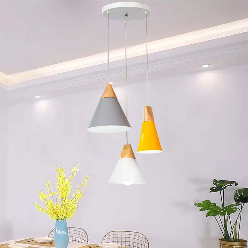 [YGFEEL] Modern Dining Room Pendant Light 3 Heads Round/Rectangle Ceiling Plate Indoor Living Room Bedroom Decoration Lamp